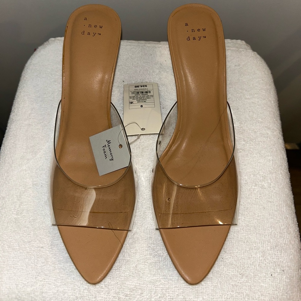 A New Day Women's Lupita Mule Heels in Clear - Picture 3 of 3